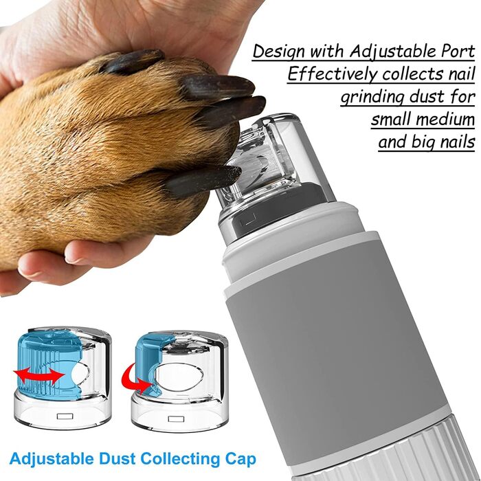 Шліфувальник для собак та котів Casifor з LED-підсвіткою, тихий, для маленьких та середніх порід, чорний & LED (головка для шліфування & контейнер для збору пилу)