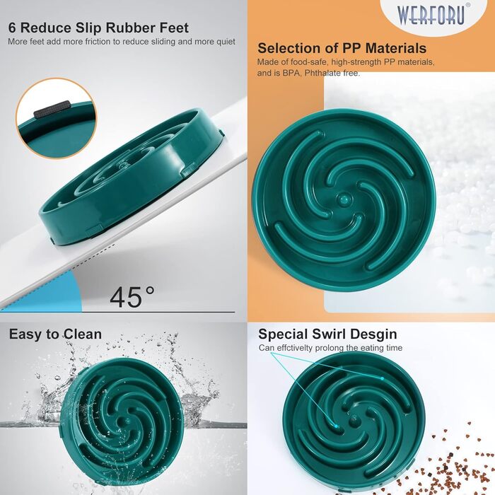 Навісник для собак, повільне годування, антизаковтування, безпечний та міцний, екологічний, темно-зелений