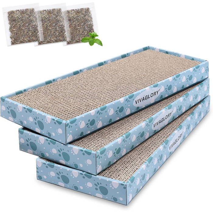 Кігтеточка для котів VIVAGLORY з картонної коробки, 3 шт. (44 x 18 см)