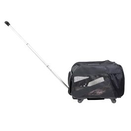 Pet Smart Cart DBEST Products: велика чорна сумка-переноска на колесах для собак та котів, складана, для подорожей, розмір 53x30x30 см