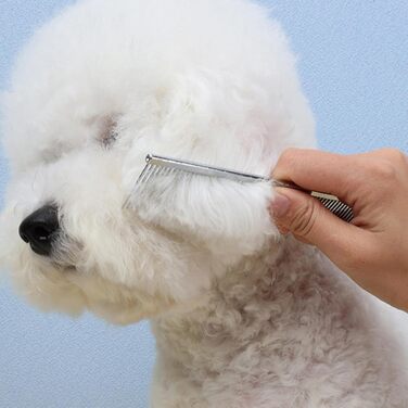 Гребінець для собак та щітка для котів - інструмент для догляду за шерстю, видалення ковтунів, для цуценят, довгошерстих порід, щоденний догляд, після купання, сріблястого кольору