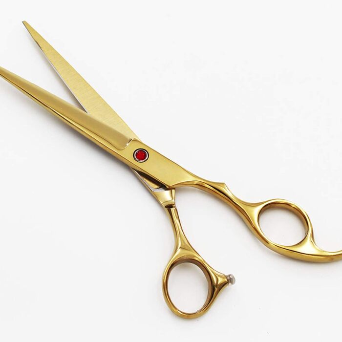 Набір професійних ножиць для грумінгу собак 6CR Edelstahl, набір для догляду за тваринами, ножиці для собак та котів (жовтий)