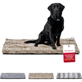 Ексклюзивний лежак-ковдра для собак HS-Hundebett XL 95x135 см, з наповнювачем, протиковзний, м'який, праний, пісочний, вироблено в Німеччині