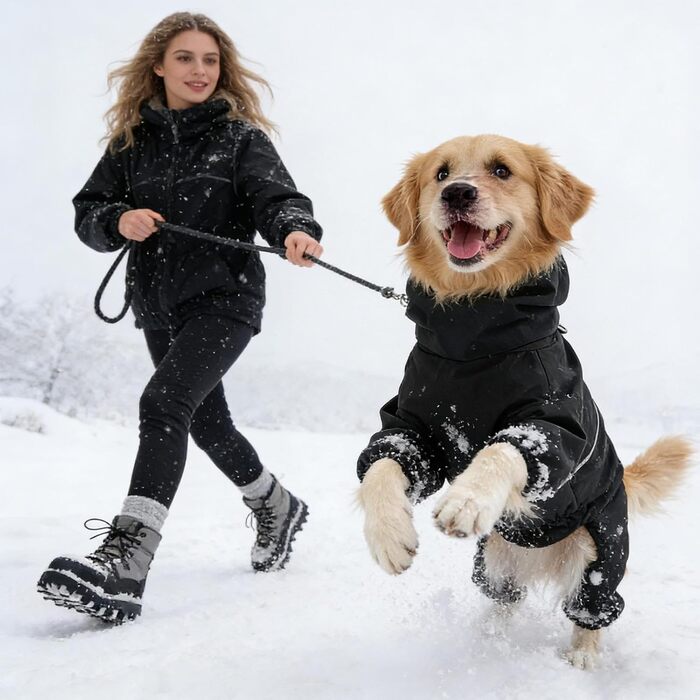 Зимовий теплий одяг для собак - вітронепроникний та дихаючий сніговий костюм | Комплект на всі тіло для собак, для прогулянок в снігу на Різдво та активного відпочинку на природі (одиничний атрибут, 2XL)