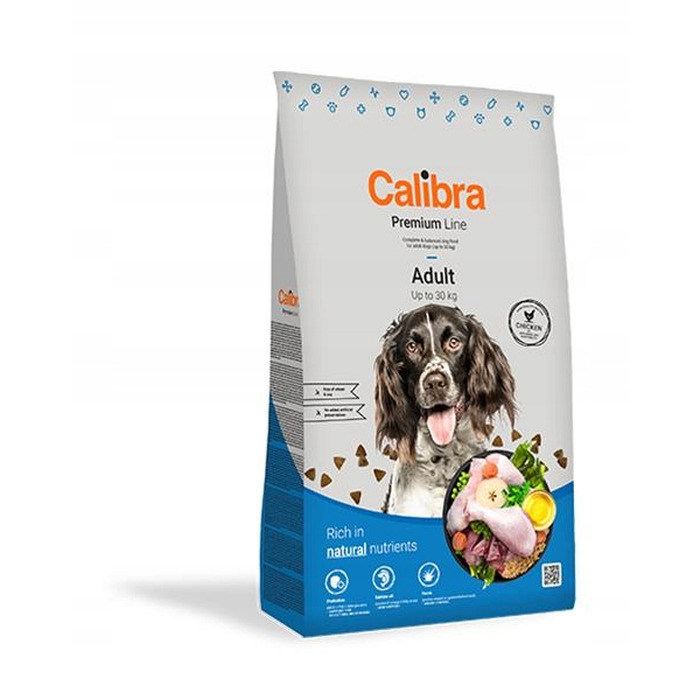Сухий корм для собак Calibra Premium Adult, курка, для малих та середніх порід, 12 кг