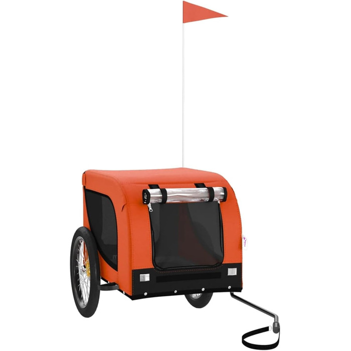 SECOLI Причіп для собак, візок для собак, буги для собак з відбивачем. Причіп для велосипеда для собак до 45 кг, оранжевий, 136 x 69 x 73.5 см