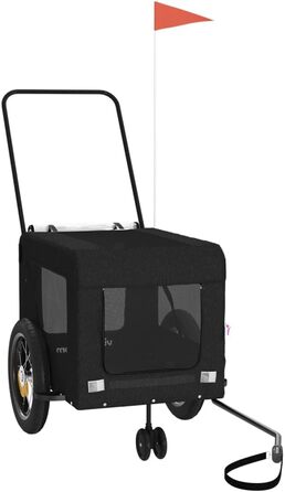 Причіп для велосипеда VidaXL для собак, чорний (120 x 54.5 x 53 см)