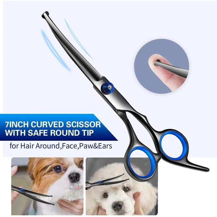 Набір професійних ножиць для собак та котів, нержавіюча сталь, безпечні кінчики, ножиці для фінальної обробки, гребінець для грумінгу