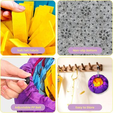 Schnüffelmatte для собак великих порід та силіконова липка поверхня, інтерактивна іграшка-головоломка, щоб зайняти собаку, розвиваюча нюховий килимок для повільного годування. Нюховий килимок (76,2 x 45,7 см) + 1 x липка поверхня (20,3 x 20,3 см) для всіх