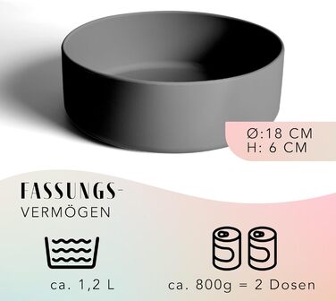 Миска для собак Ne&no® Silikon 1200 мл, сіра, нековзна | Миска для корму та води для собак | Не&no®