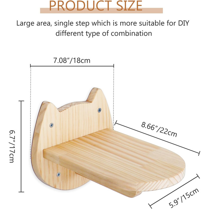 Сходи для котів DaizySight на стіну: комплекс для лазіння, ігор та відпочинку (3 сходинки)