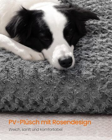 Ліжко для собак Feandrea XL, м'яке килим-матрас для великих собак, 110 x 73 см, сірий, PGW293GN01