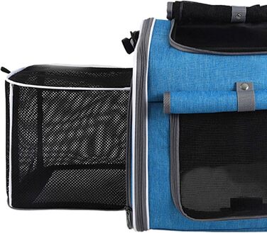 Велосипедний багажник для собак JTLB, розширюваний корзинка, водонепроникна сумка на кермо для тварин, швидке кріплення, оксфордська тканина, стильний дизайн, підходить для щоденних поїздок, серфінгу (Блакитний)