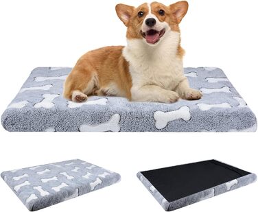 Килимок для собак Qoosea з Memory Foam, 50х40 см, сірий. Килимок для котів та собак середніх порід, миючий, з антиковзною основою