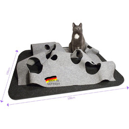 CatMountain® Інтерактивний килимок-тунель для котів, іграшка для кошенят та дорослих котів