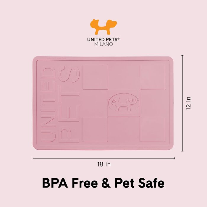 Підкладка під миску для собак та котів Mustafà Design, Італія, M, сіро-рожева (світло-сіра, світло-рожева)