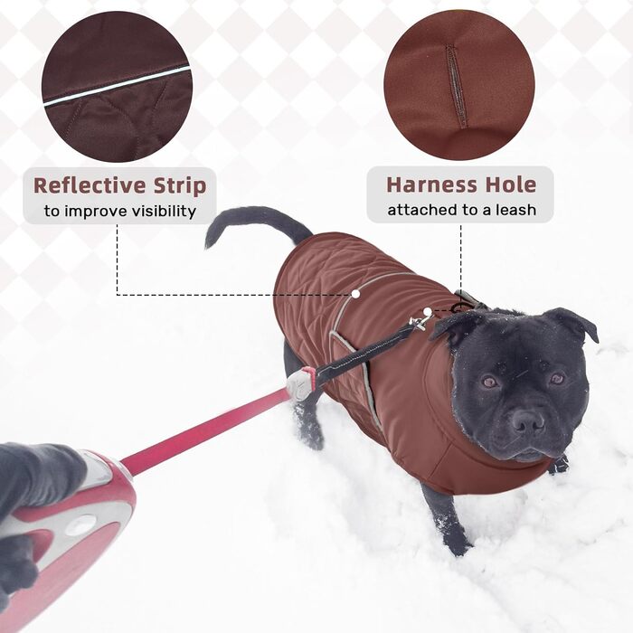 Зимовий теплий одяг для собак маленьких порід: Хумараян, тепла куртка, жилетка для Чихуахуа, Йоркширського тер'єра (червоно-коричневий, XS)