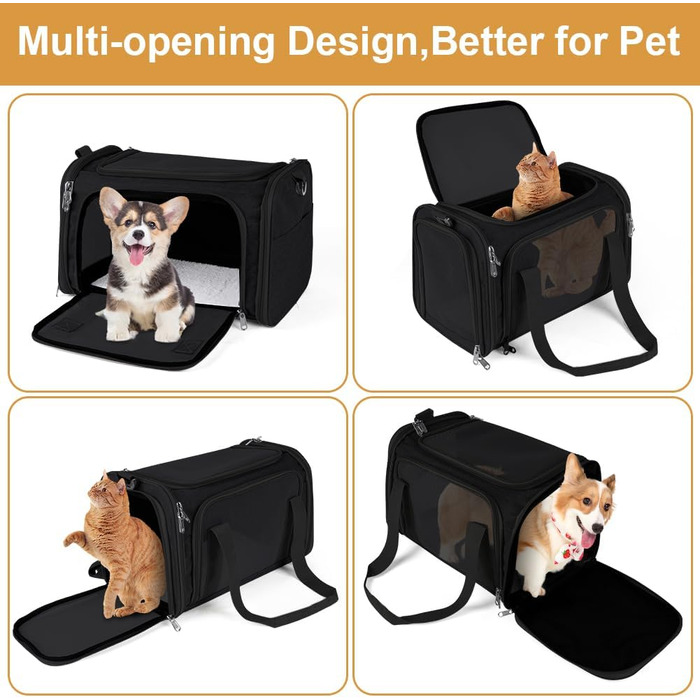 Складана переносна сумка-бокс для собак та котів VSSHE, 15 кг, чорна