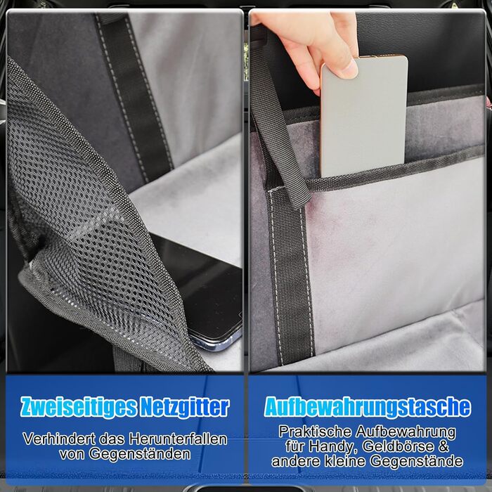 Підлокітник для заднього сидіння автомобіля, розширювач сидіння, флісова підстилка для кемпінгу та сну, універсальний для SUV, MPV та компактних авто (Чорний)