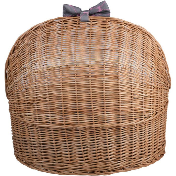 Плетена будка з лози для собак і котів e-wicker24, з дахом, натуральний сірий, лежанка, кошик, будиночок