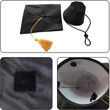 Кепка для домашніх тварин AHEOVSD з бантом на шиї, чорна, поліестер. Кепка для собак та котів, аксесуар для костюмів на відпочинок