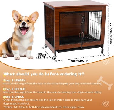 Будка для собак з дерева XXL, внутрішня, на коліщатках, для великих собак