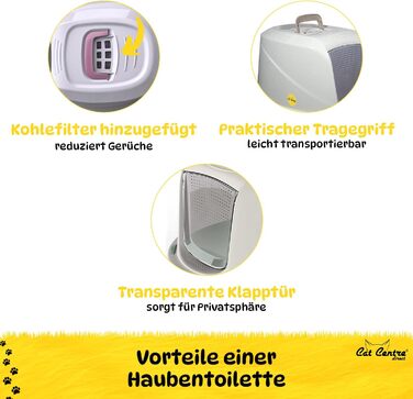 Котцентр: великий лоток для котів з кришкою, сірий XL, з фільтром