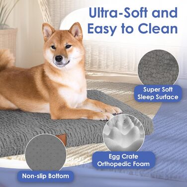 Ортопедичний килимок для собак American Kennel Club з Memory Foam, 91.4 x 58.4 см (Сірий)