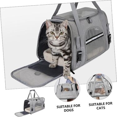 Рюкзак-переноска для котів та маленьких собак Garvalon з дихаючого матеріалу, з підтримуючими стійками, складаний, для подорожей та до ветеринара