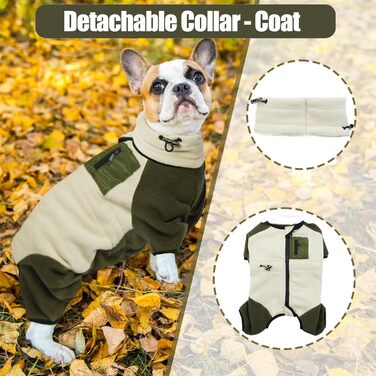 Зимовий теплий одяг для маленьких собак, куртка з ніжним флісом та капюшоном, Onesie (Абрикосовий зелений, S)