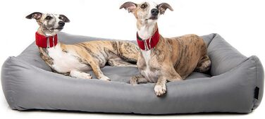 Водонепроникне собаче ліжко 4L Textil Koko для великих собак, кошик, знімний та пральний чохол, подушка, сірий (100x80 см)
