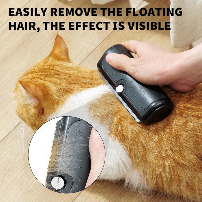 Щітка для собак та котів – двоколірна синьо-жовта, видаляє відмерле волосся та підшерсток м'яко, для собак та котів (чорна)