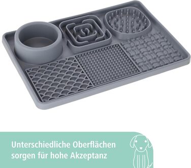 Кербл Пет Шлекматте XL сірий, 30x20 см - килимок для іграшок для собак та котів, знімає стрес, силікон