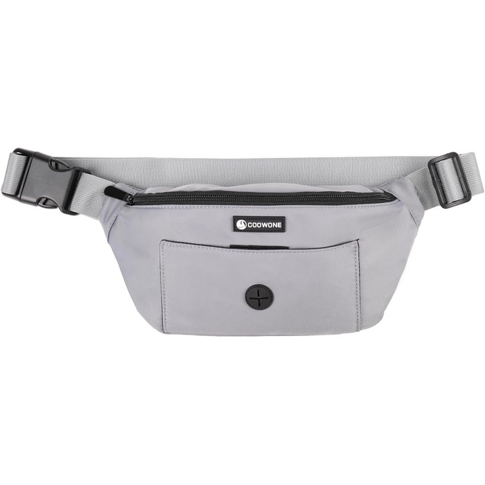 Сумка для собак з відділенням для ласощів та контейнером для відходів, поясна/животна сумка, сіра (нейлон), 12.2 x 12.2 x 5.71 см