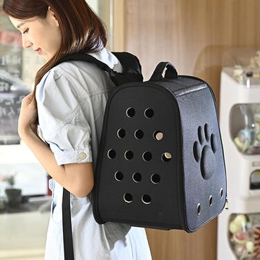 Переноска для котів та собак, чорна - легка, дихаюча, для маленьких та середніх порід