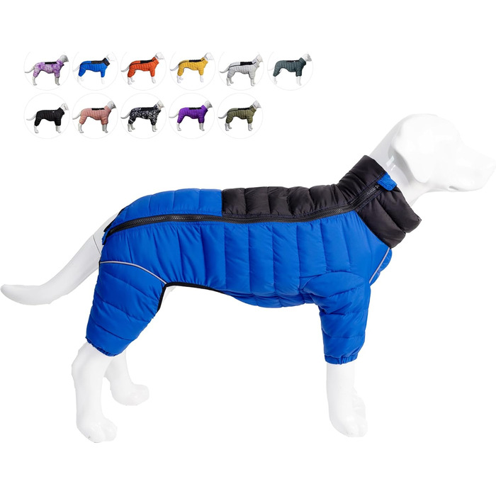Водонепроникний теплий одяг для собак - куртка, жилет, одяг для маленьких, середніх та великих собак. Колір: синій, розмір L