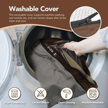 Ортопедичне ліжко для собак великих порід, 8,9 см гелевий пінополіуретан, міцний фланелевий матеріал, знімна наволочка, водонепроникний вкладиш, антиковзаюче покриття (117 x 74 x 20 см, коричневе ліжко)