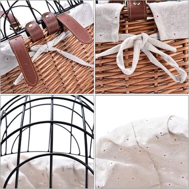 Велосипедний кошик для собак та котів Weiden, 30x25x30 см, дротяна сітка, знімний тримач