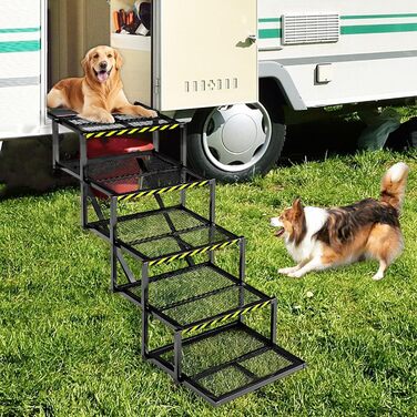 Східці для собак Hunderampe: 5 сходинок, складані, для вантажівок та SUV, до 100 кг, регульована висота 35-90 см