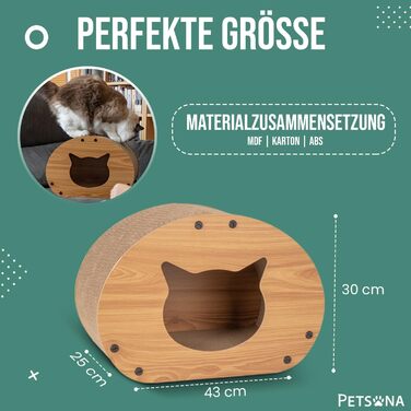 Котячий когтетоп з картону та килима, 30x43x25 см - іграшка для котів, натуральний матеріал