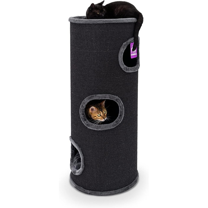 Petrebels Дряпка для котів - дряпка-домик, 110 см, чорна