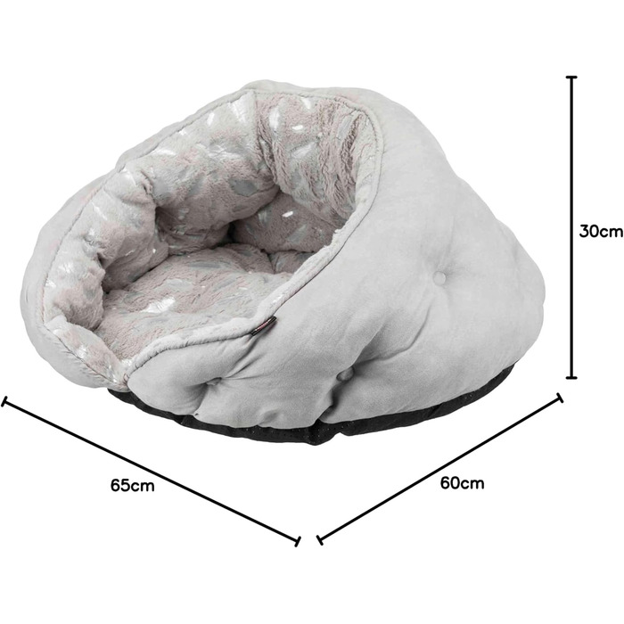 Кукурудзяна лежанка для кота TRIXIE Kuschelhöhle Feder, сіра, L, 30 x 65 x 60 см