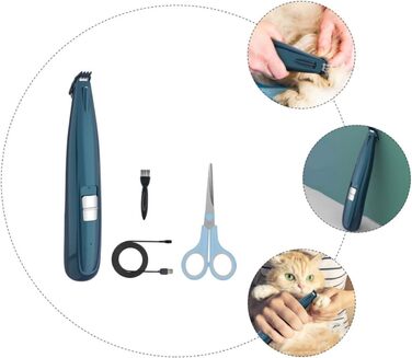 Триммер для догляду за лапами та обличчям домашніх тварин Supvox - тиха електрична машинка для собак та котів з керамічними лезами