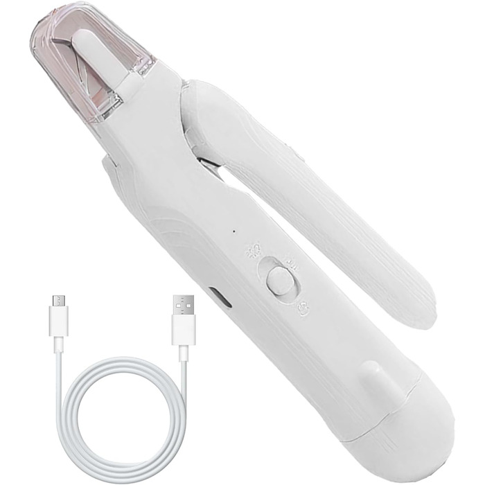 Електричний триммер для нігтів собак і котів з LED-підсвічуванням | Триммер та шліфувальник для догляду за лапами та цуценятами | Білий