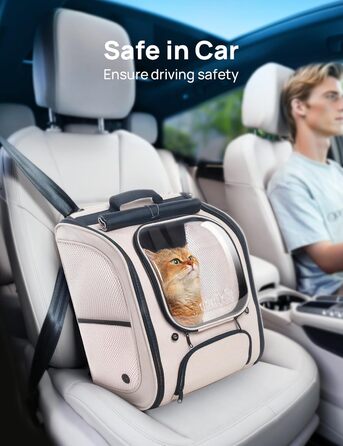 Рюкзак для кота Pecute з вікном-бульбашкою, дихаючий, 42x32x26 см, Khaki