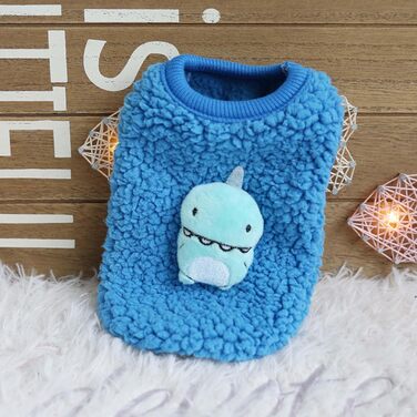 Теплий одяг для собак та котів (Чіхуахуа, Йоркширський тер'єр) FLAdorepet, фліс, зимовий, для маленьких цуценят, 3 шт., XXS (0,5–0,9 кг), милий динозавр