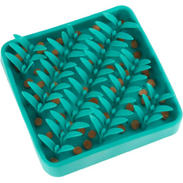 Силіконова килимок для собак PEGGY11, 28×28 см, Slow Feeder, антиковзаюча, легка у чищенні, з 3D-дизайном трави