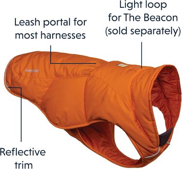 Ruffwear Quinzee утеплена зимова куртка для собак, розмір L, помаранчева, пакується