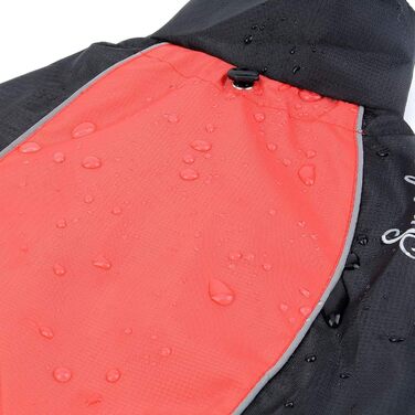 Водонепроникний дощовик для собак Ranphy середнього та великого розміру, з відбиваючими елементами, дихаючий, з захистом живота, для джек-рассел тер'єра, лабрадора, ультралегкий, безпечний, зелений, 6XL, зелено-чорний (3XL(обхват грудей:65см), червоно-чор