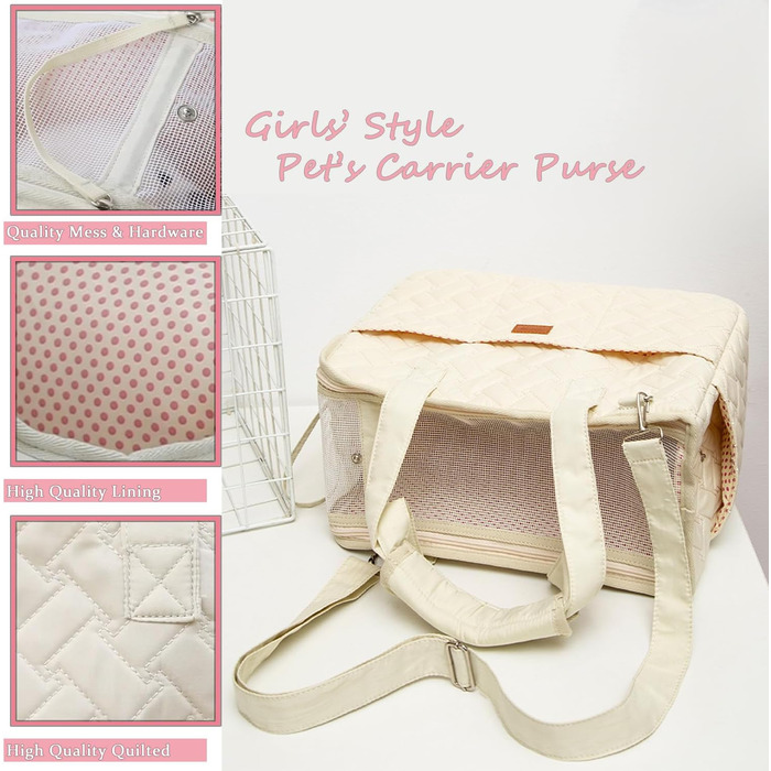 Сумка-переноска для собак та котів HSC Beige: м'яка, з 3 кишенями, до 6.8 кг